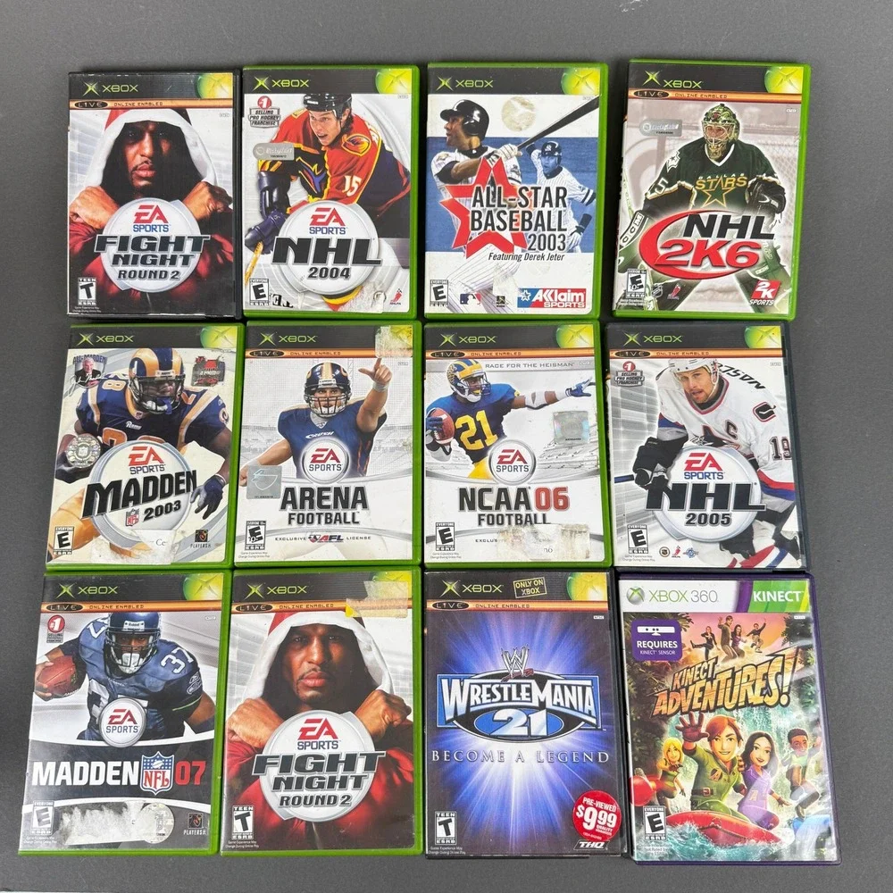 Xbox‎ 360 Sports Video Game lot Madden NHL Fight Night NCAA Football lot of 12